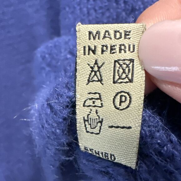 Peruvian Link Alpaca Collection Sweater Womens Size L Blue Crewneck Fisherman - Picture 5 of 7